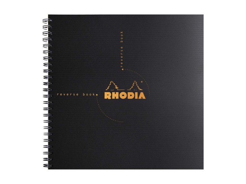 RHODIA Bloc spiralé Reverse Book, 210 x 210 mm, noir