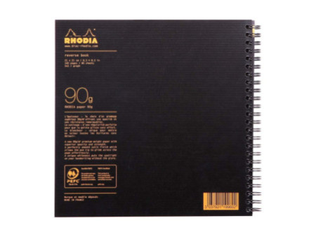 RHODIA Bloc spiralé Reverse Book, 210 x 210 mm, noir
