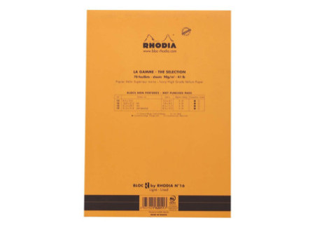 RHODIA Bloc agrafé 'Le R' No. 16, format A5, ligné, orange