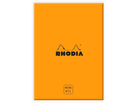 RHODIA Bloc mémo No. 11, 85 x 115 mm, ligné, orange