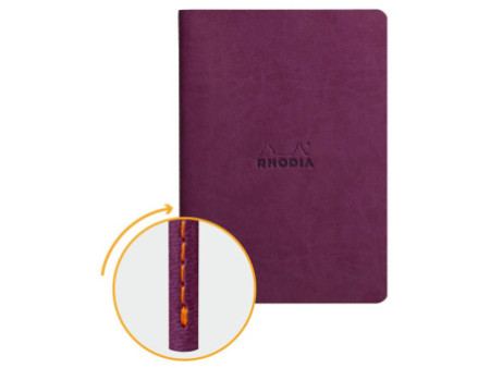 RHODIA Carnet piqûre textile RHODIARAMA, A5, ligné, violet