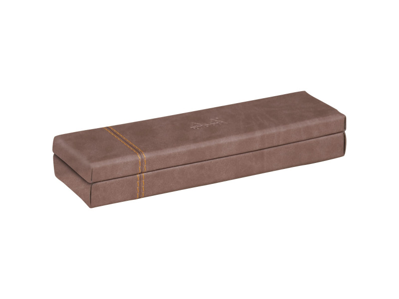 RHODIA Plumier, en simili cuir, chocolat