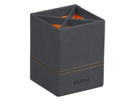 RHODIA Pot à crayons, en similicuir, titane