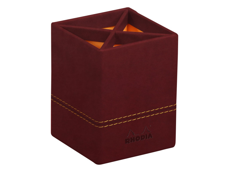 RHODIA Pot à crayons, en similicuir, lie de vin