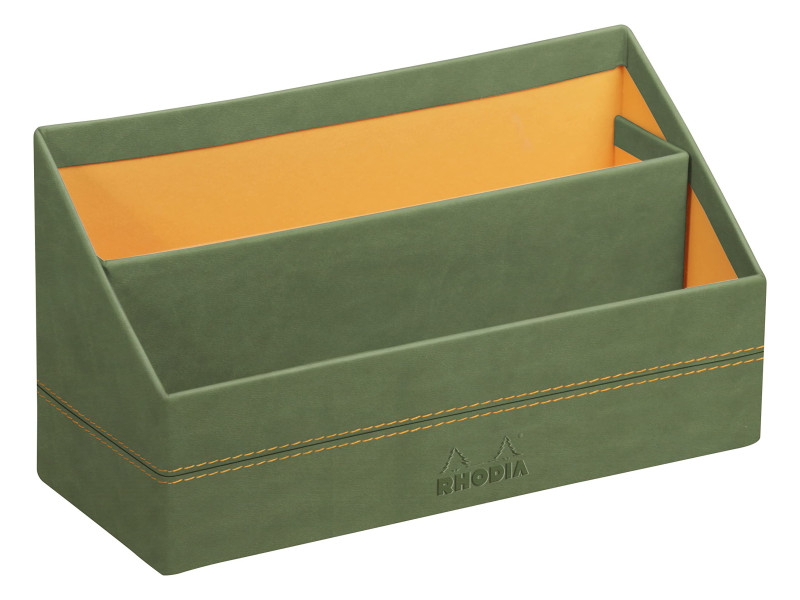 RHODIA Porte-courrier, en simili cuir, sauge
