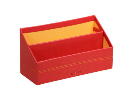 RHODIA Porte-courrier, en simili cuir, coquelicot