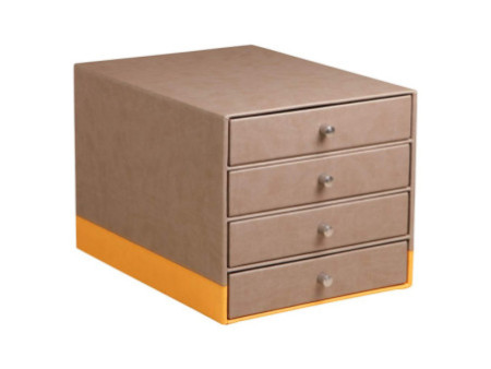 RHODIA Trieur 4 tiroirs, en simili cuir, taupe