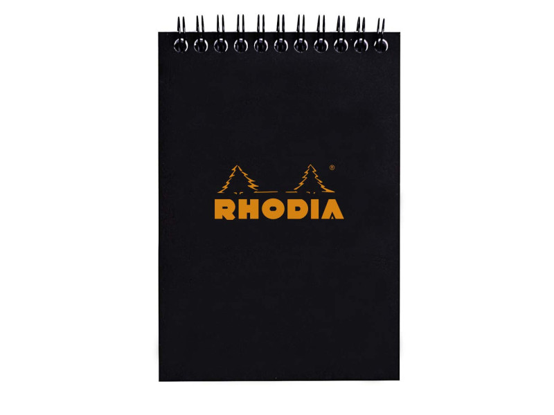 RHODIA Bloc spiralé No. 13, format A6, quadrillé 5x5, noir