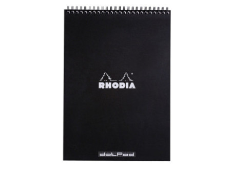 RHODIA Bloc spiralé No. 18, format A4, pointillé dot, noir