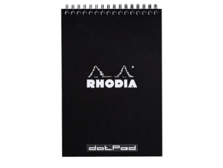 RHODIA Bloc spiralé No. 16, format A5, pointillé dot, noir