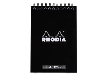 RHODIA Bloc spiralé No. 13, format A6, pointillé dot, noir
