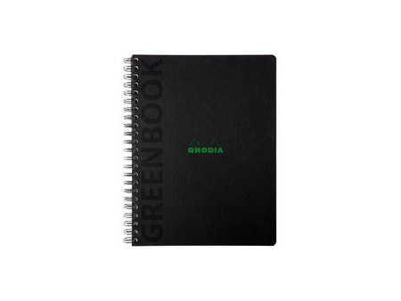 RHODIA Cahier à spirale GREENPAD, A4+, ligné, noir
