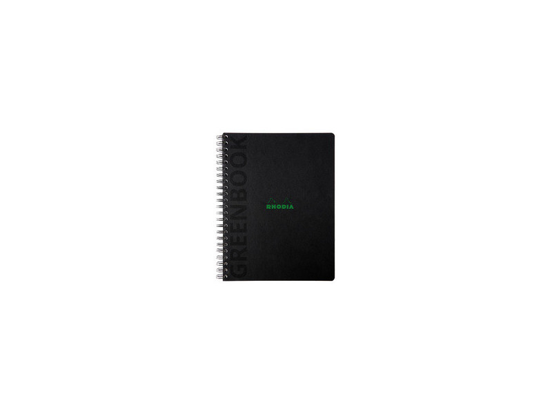 RHODIA Cahier à spirale GREENPAD, A4+, ligné, noir