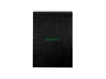 RHODIA Bloc reliure intégrale GREENPAD, A4+, ligné, noir