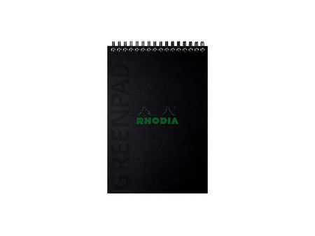 RHODIA Bloc reliure intégrale GREENPAD, A5+, quadrillé, noir