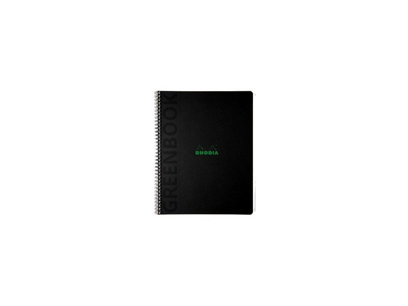 RHODIA Cahier à spirale GREENPAD, A4+, ligné, noir