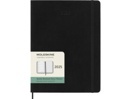 MOLESKINE Agenda 2026, semainier, XL, souple, noir
