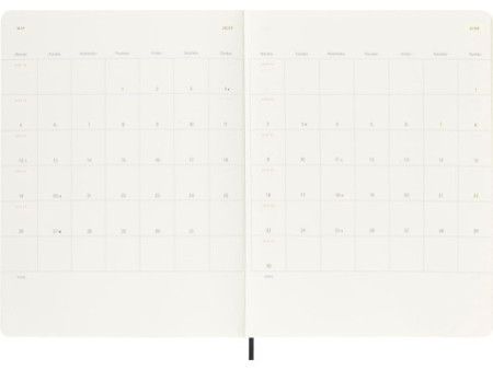 MOLESKINE Agenda 2026, semainier, XL, souple, noir