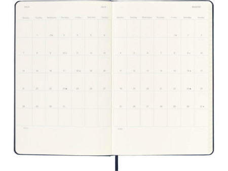 MOLESKINE Agenda 2026, semainier, L/A5, rigide, noir