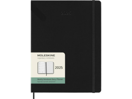 MOLESKINE Agenda 2026, semainier, XL, rigide, noir