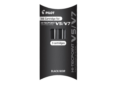 PILOT Cartouches d'encre pour Stylo roller V5/V7, noir