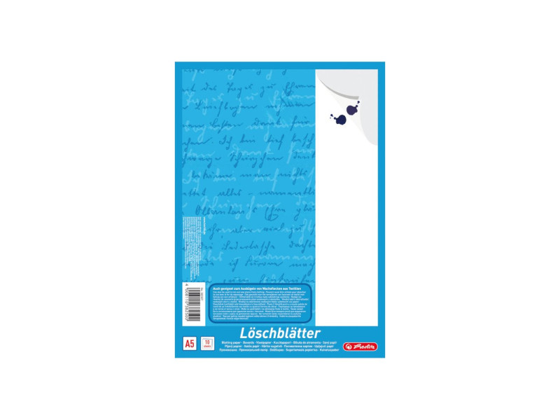 herlitz Bloc de papier buvard format A5, 80 g/m2, blanc