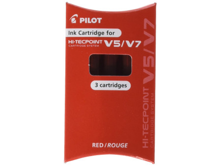 PILOT Cartouches d'encre pour Stylo roller V5/V7, rouge