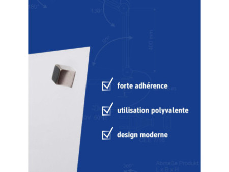 MAUL Aimant néodyme, cube, (L)10 x (P)10 x (H)10 mm, nickel