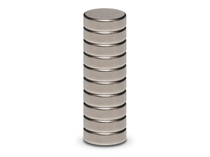 MAUL Aimant néodyme, diamètre: 10 x (H)3 mm, nickel