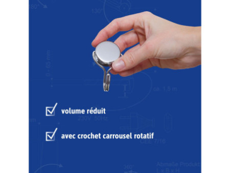 MAUL Aimant néodyme avec crochet rotatif, diamètre: 38,5 mm