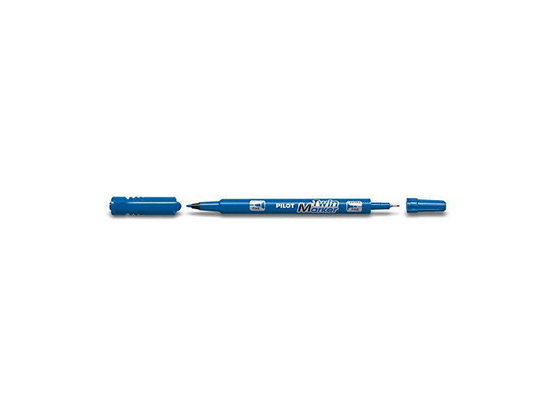 PILOT Marqueur permanent Twin Marker, extra fin, bleu