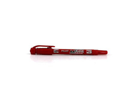PILOT Marqueur permanent Twin Marker, extra fin, rouge