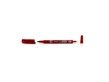 PILOT Marqueur permanent Twin Marker, extra fin, rouge