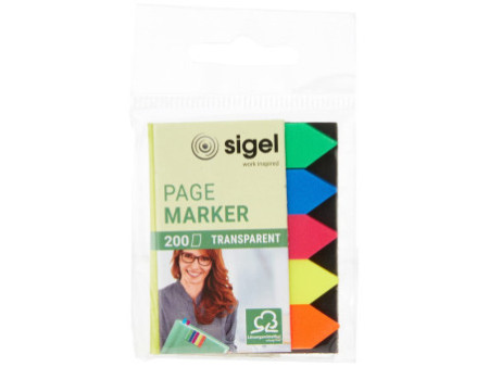 sigel Marque-page repositionnable 'Film', flèche, 45 x 12 mm