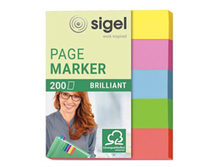 sigel Marque-page repositionnable Mini brillant, 50 x 12 mm