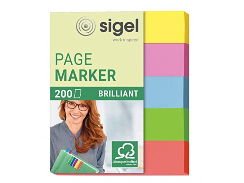 sigel Marque-page repositionnable Mini brillant, 50 x 12 mm