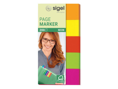 sigel Marque-page repositionnable Fluo, 50 x 20 mm