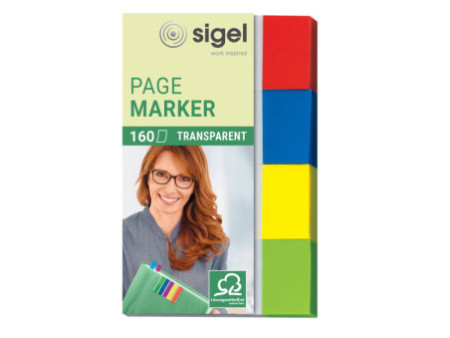 sigel Marque-page repositionnable Transparent, 50 x 20 mm