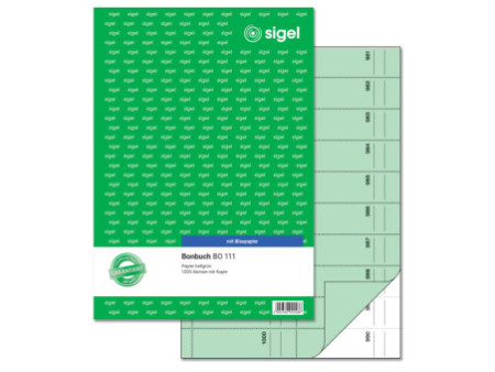 sigel Bloc de bons 'Carnet de bons', A4, 1000 coupons, vert
