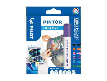 PILOT Marqueur à pigment PINTOR, medium, set de 6 'CREATIVE'