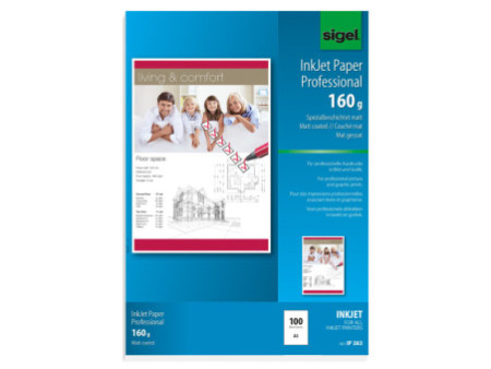 sigel Papier jet d'encre, A3, 160 g/m2, mat, extra blanc