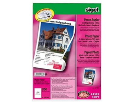 sigel Papier photo, A4, 135 g/m2, glossy recto-verso