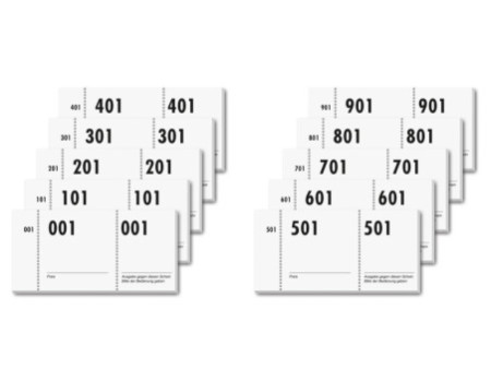 sigel Bloc de tickets numérotés 1-1000, 105 x 50 mm