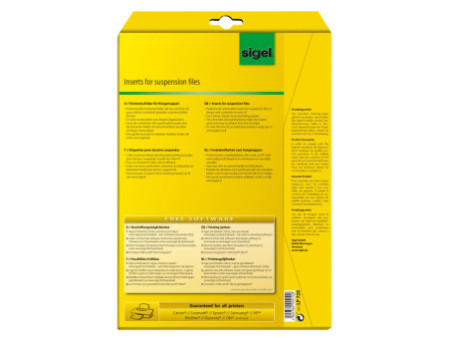 sigel Etiquettes PC pour dossiers suspendus, 60 x 21 mm