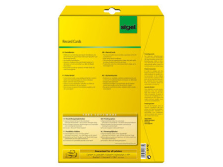 sigel Fiches bristol, A7 (A4), 185 g/m2, microperforation