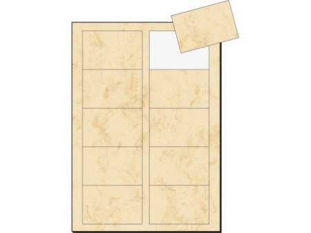 sigel Cartes de visite 3C, 85 x 55 mm, 225g/m2, beige marbré