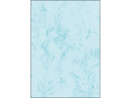 sigel papier marbré, A4, 90 g/m2, papier fin, bleu