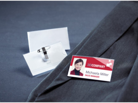 sigel Porte-badge avec double système de fixation,54 x 90 mm