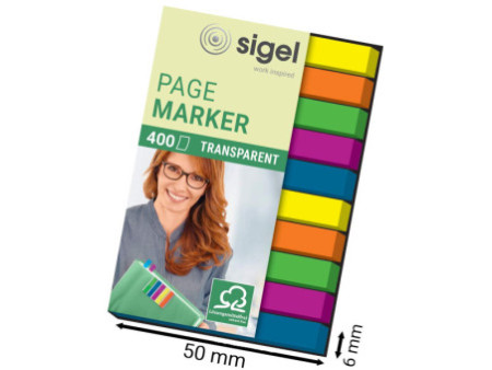 sigel Marque-page repositionnable micro, 50 x 6 mm