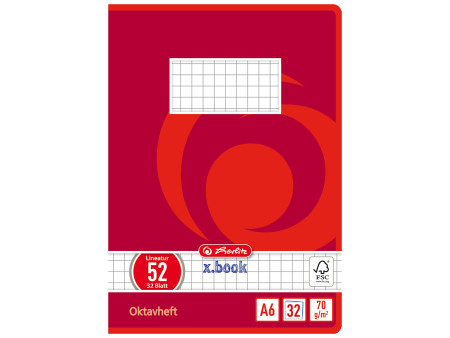 herlitz Cahier Octave x.book, A6, quadrillé, 70 g/m2